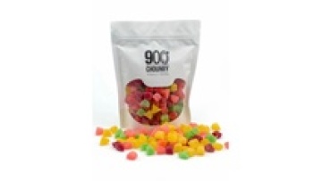 Custom printed heat seal aluminum foil freeze dried skittles candy doypack stand up pouch food packaging bags with clear window1
