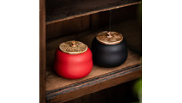 Ceramic Storage Jar - Persimmon Shape Portable Candy Tank1
