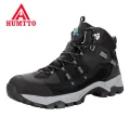HUMTTO Brand Outdoor Hiking Shoes Professional Genuine Leather Trekking Mountain Sneakers Waterproof Camping Men Shoes Big Size