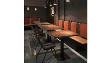 Cheap price modern commercial furniture coffee shop wood and metal restaurant  kitchen dining  table1
