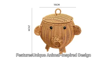 Creative Rattan Animal-Shaped Fruit Storage Basket; Rattan Candy Tray1