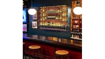 modern European Style iron work Custom Living Room Wall Mounted  supermarket bar Storage Cabinet wine Display rack1