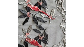 2021 hot black  mesh embroidered Leaves black net lace fabric for wedding dress lace1
