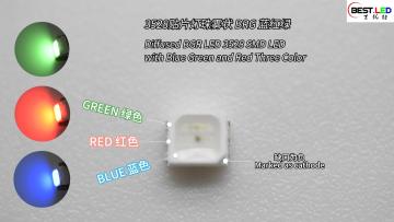 Diffused BGR LED 3528 Blue Green Red Three Color