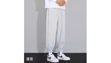 Fleecy sweatpants with bunched feet loose versatile casual pants fall style1