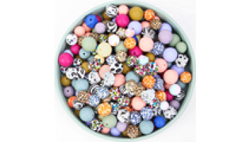 Baby Bpa Free Wristlet Bracelet Letter Round Silicone Wood Beads Keychain1