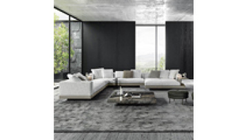 Italy design luxury style living room furniture  high-end sectional fabric leather sofa1