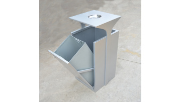 Customized silver metal trash can