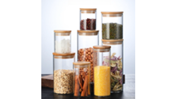 Minimalist Design Glass Food Storage Containers Kitcheen High Borosilicate Glass Storage Jars With Bamboo Lid1