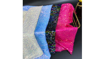 Custom Wholesale Holographic 3mm Sequin mesh Fabric shadow Sequin Embroidery Fabric for dresses1