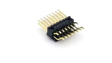 1.27mm Pitch Pin header Connector With Side Posts Dual Row Right Angle SMT SQ0.4/0.46mm H2.5mm 2*8P