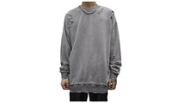 Mens Custom Crew Neck Sweatshirts for Men Vintage Mineral Washed Distressed Sweatshirt1