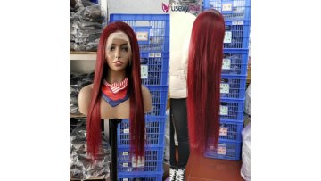 99J Burgundy Red Color Customized Texture Long 40-50 Inches Brazilian Cuticle Aligned Hair Lace Front Wigs1