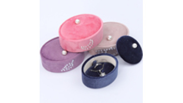 Han Hong Wholesale custom logo jewelry packaging luxury velvet earrings earrings stud necklace ring Oval jewelry box1