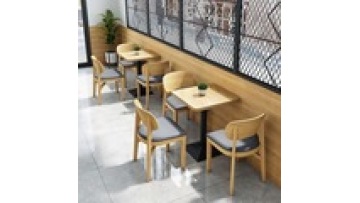 High quality new fashion commercial modern furniture cafe metal and wood restaurant wooden dining  kitchen table1