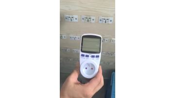 Practical operation FR Plug Energy Consumption Meter Rechargeable Electricity Monitor Display 7 Modes With Overload Protection Cost Blue Socket