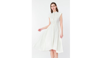       Wide Shoulder Irregular Hem Dress