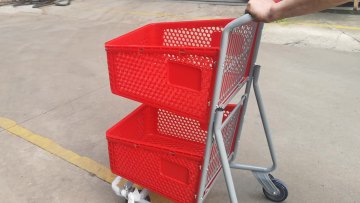 30L Plastic Supermarket Shopping Trolley with Mesh Structure Online Shopping Cart for Stair Climbing1