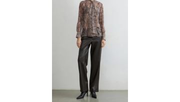 100% Poly Snake Print Stand Up Collar Shirt