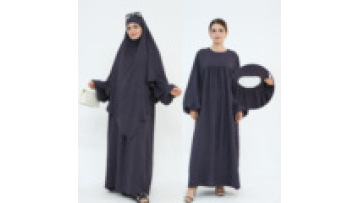 LR895 Tuxtry Maxi Linen Hijab Casual Modest Arabic Istanbul Moroccan Dubai Muslim for Autumn and Spring with Turkish Sequins1