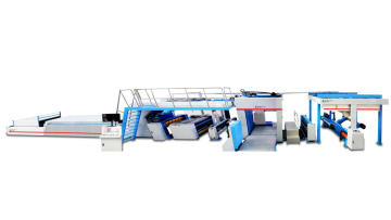 Corrugated board roll feeding flute laminator
