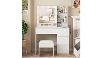 household Bedroom Furniture White Led Light low price Storage Optional Dresser Dressing Vanity Makeup  Table With LED1
