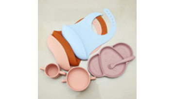 Babero De Silicona Silicone baby bib Set1