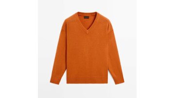 Women's casual commuting style versatile cashmere V-neck knitted sweater