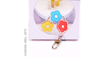 Acrylic Custom Make Your Own Key Chain Keyring Transparent Plant Flowers Plastic Keyring1