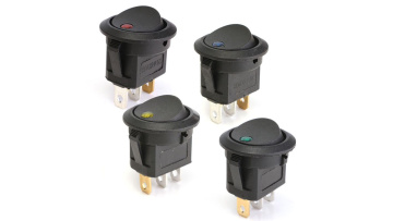 Round Toggle LED Switch 12V Car Truck Rocker On-Off Control Blue Green Yellow Red for Car, Boat, Truck, Marine, Automotive1