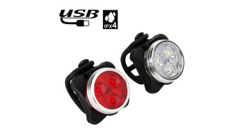 Hot selling LED bicycle light set USB rechargeable front light and tail light for bike1