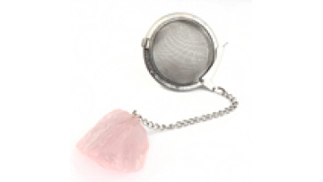 SUS 304 Stainless Steel Wire Mesh Infuser  Loose Leaf Tea Ball Raw Rose Quartz  Crystal Tea Strainer1