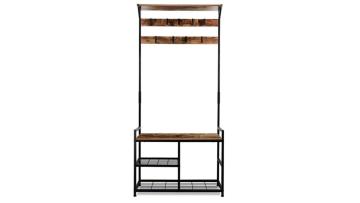 W840xD305xH1815mm Coat and hat rack with shoe cabi