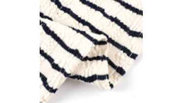 High Quality Stripe 80%C 15%T 5%SP Blend Yarn Dyed Knit Crinkle Jacquard Fabric for Garment1