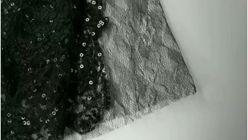 3D Embroidery Sequins Black  Lace  2020 Hot Wedding Bridesmaid Dress Fabric1