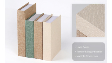 Decorative book with linen cover