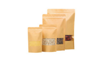 Brown Ziplock kraft and White Kraft Craft Paper Standing Up Pouches Food Packaging Zipper Bags With Window1