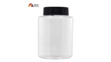 Wholesale 100ml Transparent PETG Baby Talcum Powder Bottle with Black Cap1