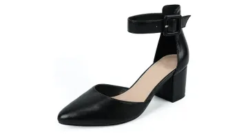Fuchsia Microfiber Pointed Toe Ankle Strap Lady Shoes Women Heels1
