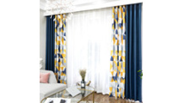 Nordic Geometric Cotton Linen Light Shading Blackout Curtain For Living Room1