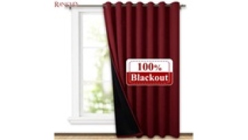 Factory price good private 100%blackout window curtain double layers black out cortinas for living room1