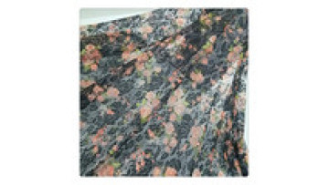 custom digital lace print fabric black poly lace rose printed for dress1