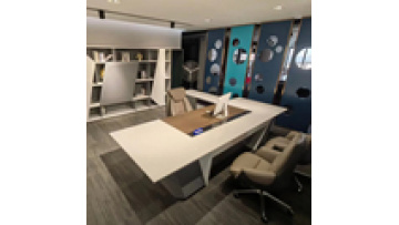 Best-selling Modern White Glossy Executive Office Furniture Includes a Luxurious Wireless Charging boss Desk1