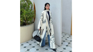 Islamic Clothing Abaya Women Muslim Dress Dubai Abaya Printed Fabric Women Turkey Dubai Open Abaya Hijab Set1