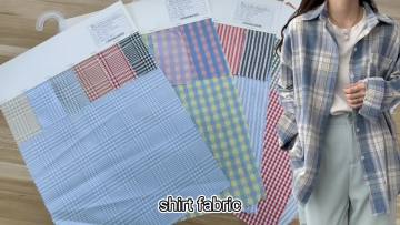 Factory Price Custom Solid Color Woven 98%polyester 2%spandex checked  Fabric Soft Hand Feel Shirt Fabrics Fabric1