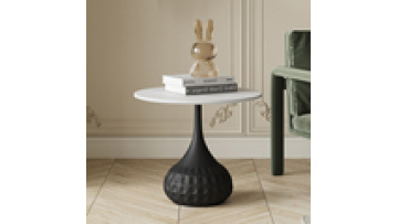 Modern Natural Stone Living Room Metal Base White Marble Coffee Table1