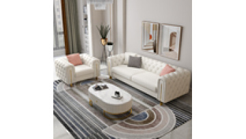 Nappa leather sofa set tiger chair sofa coffee table living room furniture custom Two-person four-person European sofa1