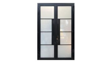 modern iron exterior double doors