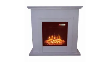 Elegant White Glass Panel Heater with 3D Simulated Flame1