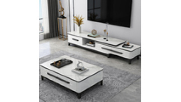 TV cabinet simple modern coffee table rock board TV cabinet combination living room household retractable floor cabinet1